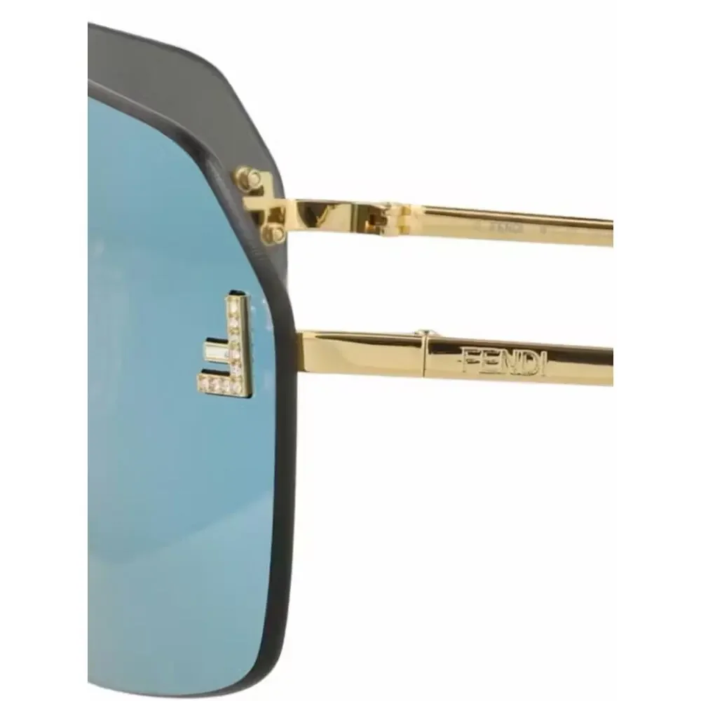 New! Fendi FE4121US 30X Oversized Shield Sunglasses in Light Blue, Authentic